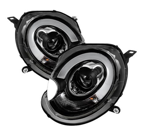 Spyder Mini Cooper 2007-2012 Projector Headlights Halogen Model Only - DRL Black PRO-YD-MC07-DRL-BK