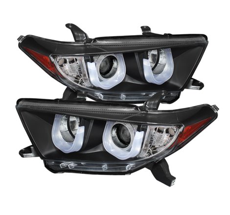 Spyder Toyota Highlander 11-13 Projector Headlights 3D DRL Blk PRO-YD-THLAN11-3DDRL-BK