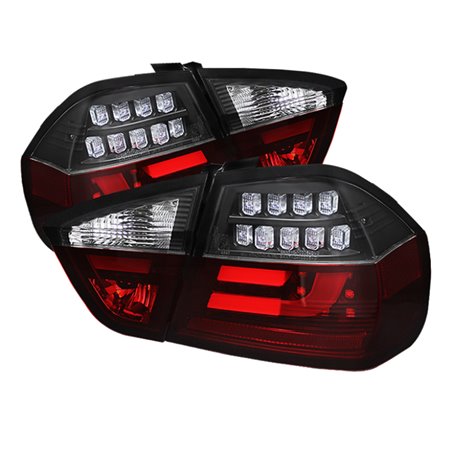 Spyder BMW E90 3-Series 06-08 4Dr LED Indicator LED Tail Lights Blk ALT-YD-BE9006-LBLED-G2-BK