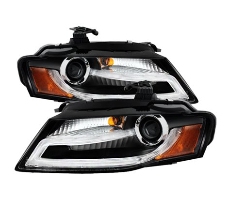 Spyder Audi A4 09-12 Projector Headlights Xenon/HID Model Only - DRL LED Blk PRO-YD-AA408-HID-DRL-BK