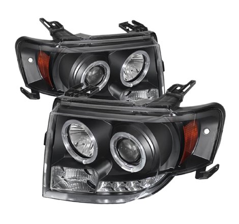 Spyder Ford Escape 08-12 Projector Headlights Halogen Model Only - DRL Black PRO-YD-FES08-DRL-BK