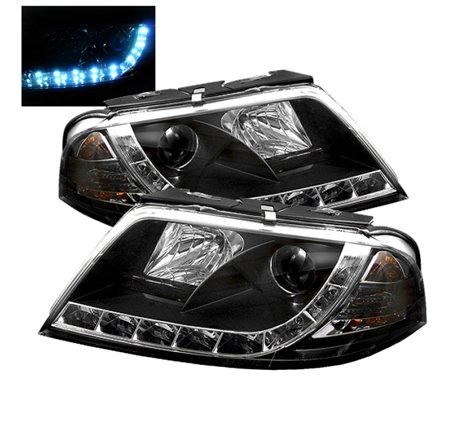 Spyder Volkswagen Passat 01-05 Projector Headlights DRL Black High H1 Low H1 PRO-YD-VP01-DRL-BK