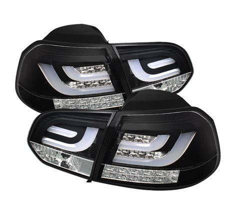 Spyder Volkswagen Golf/GTI 10-13 G2 Type With Light Bar LED Tail Lights Black ALT-YD-VG10-LED-G2-BK