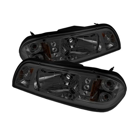 Spyder Ford Mustang 87-93 1PC LED (Replaceable LEDs)Crystal Headlights Black HD-YD-FM87-1PC-LED-SM