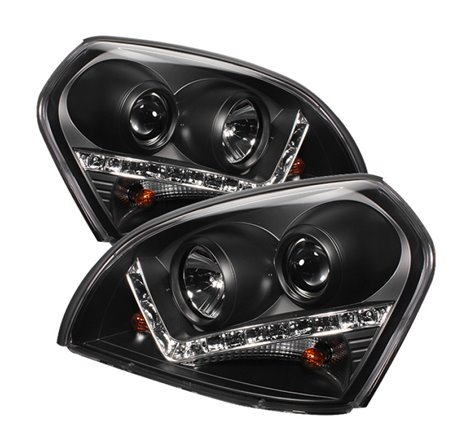 Spyder Hyundai Tucson 04-09 Projector Headlights DRL Black High H1 Low H1 PRO-YD-HYTUC04-DRL-BK