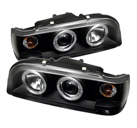 Spyder Volvo 850 93-97 Projector Headlights LED Halo Black High H1 Low H1 PRO-YD-VO85092-HL-BK