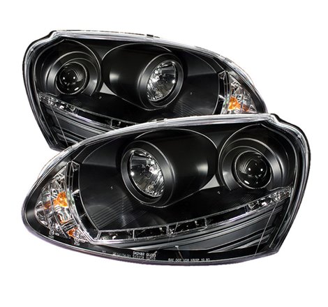 Spyder Volkswagen GTI 06-09/Jetta 06-09 Xenon/HID Model Only - DRL Black PRO-YD-VG06-HID-DRL-BK