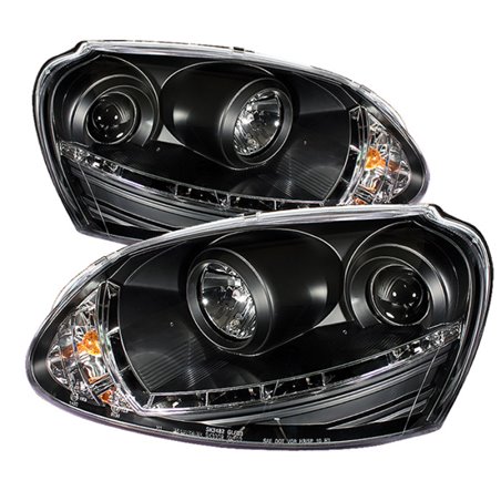 Spyder Volkswagen GTI 06-09/Jetta 06-09 Halogen Model Only - DRL Black PRO-YD-VG06-DRL-BK