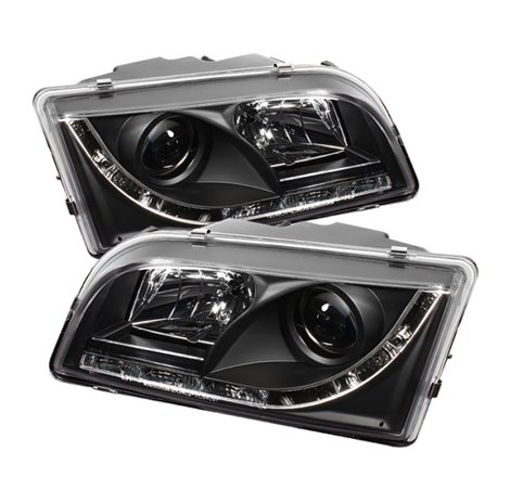 Spyder Volvo S40 97-03 Projector Headlights DRL Black High H1 Low H1 PRO-YD-VOS4097-DRL-BK