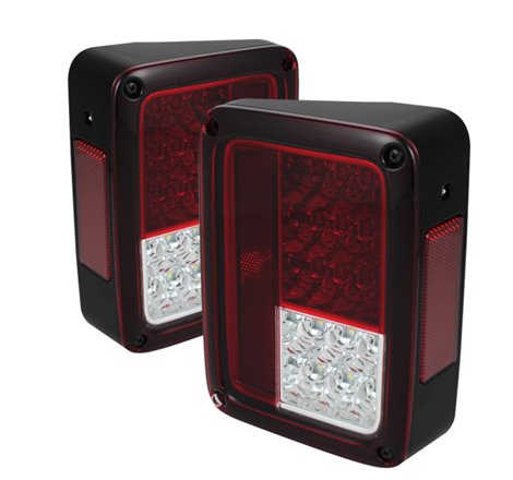 Spyder Jeep Wrangler 07-15 LED Tail Lights Red Clear ALT-YD-JWA07-LED-RC