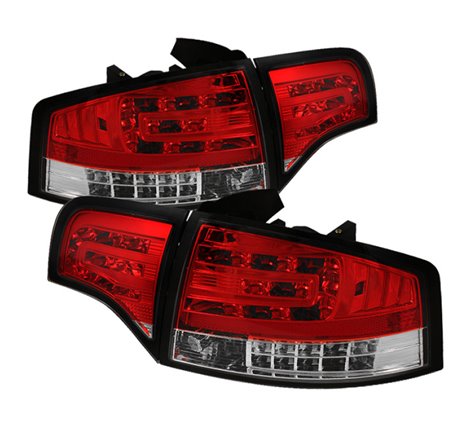 Spyder Audi A4 4Dr 06-08 LED Tail Lights Red Clear ALT-YD-AA406-G2-LED-RC