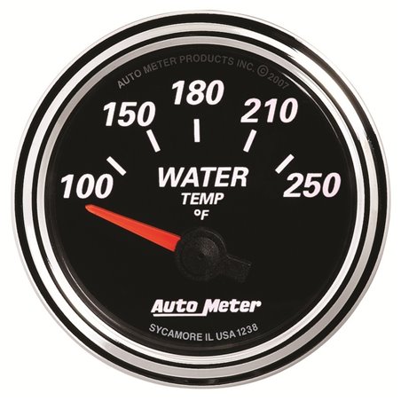 Autometer Designer Black II 52mm 250 Deg F Water Temp Gauge