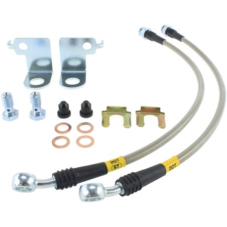 StopTech Stainless Steel Front Brake Lines 2015 Ford Mustang Base/V6/GT w/ 320mm & 352mm Front Discs