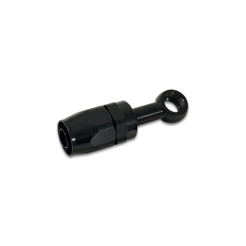 Vibrant -8AN Banjo Hose End Fitting for use with M10 or 3/8in Banjo Bolt - Aluminum Black