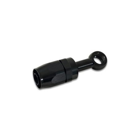 Vibrant -8AN Banjo Hose End Fitting for use with M10 or 3/8in Banjo Bolt - Aluminum Black