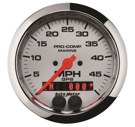 Autometer Marine Chrome Ultra-Lite 3-3/8in 50MPH GPS Speedometer Gauge