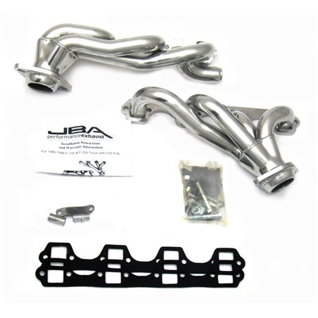 JBA 87-96 Ford F-150 5.8L SBF 1-5/8in Primary Silver Ctd Cat4Ward Header