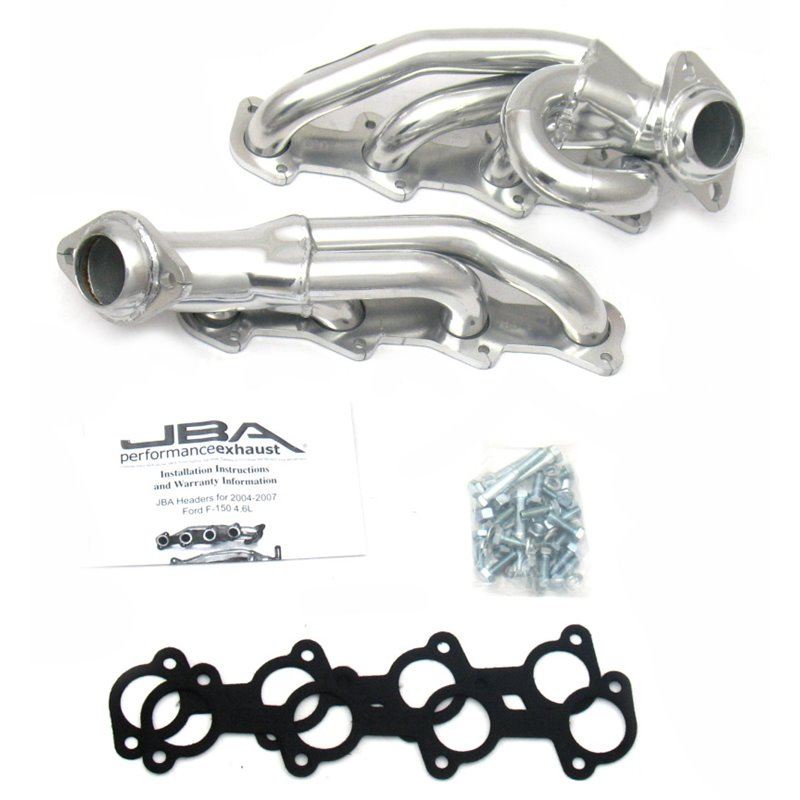 JBA 04-08 Ford F-150 4.6L 2V 1-1/2in Primary Silver Ctd Cat4Ward Header