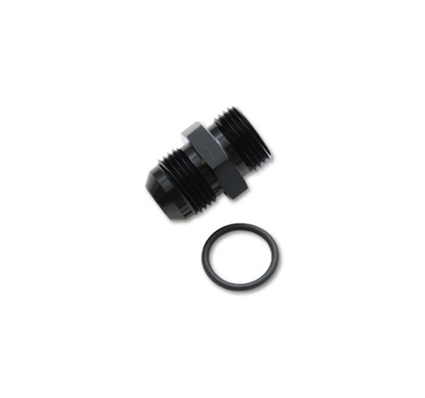 Vibrant -3AN Male Flare to -4 ORB Male Straight Adapter w/O-Ring - Anodized Black