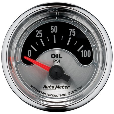 Autometer American Muscle 52mm Short Sweep Electric 100PSI Oil Pressure Gauge