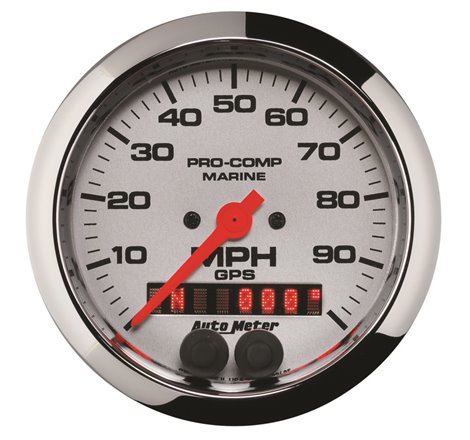 Autometer Marine Chrome 3-3/8in 100MPH GPS Speedometer Gauge