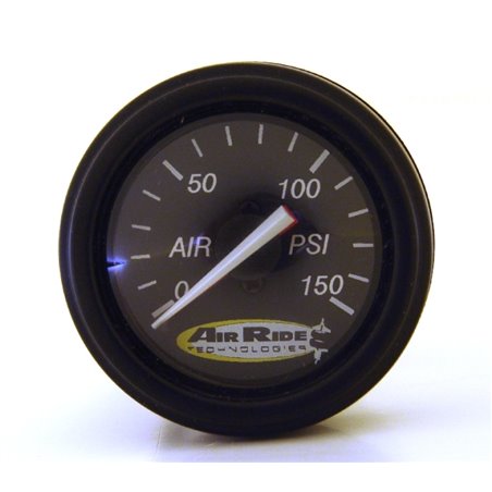 Ridetech Air Pressure Gauge Dual Needle Black Face 150psi w/ Fittings