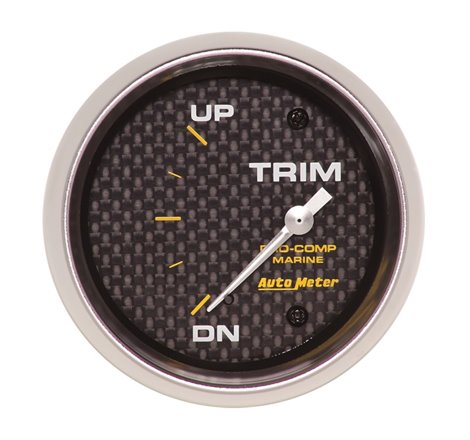 Autometer Marine Carbon Fiber Gauge 2-5/8in Electric Trim Level Gauge 0OHM Down - 90OHM Up