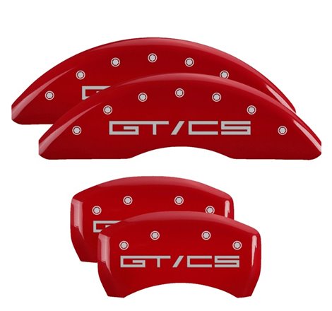 MGP 15-21 Ford Mustang GT/CS 4 Caliper Covers Engraved Front & Rear MGP Red finish silver ch