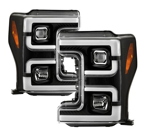 Spyder 17-18 Ford F250/F350/F450 Halogen Model Only -White Light Bar- Black- PRO-YD-FS17HALSI-BK