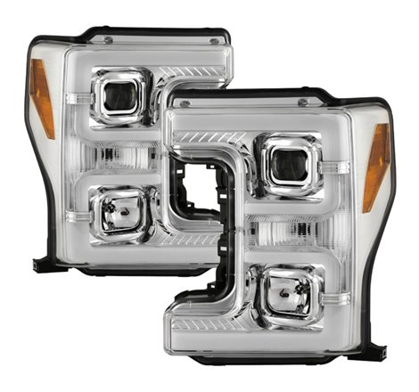 Spyder 17-18 Ford F250/F350/F450 Halogen Model Only -White Light Bar- Chrome- PRO-YD-FS17HALSI-C