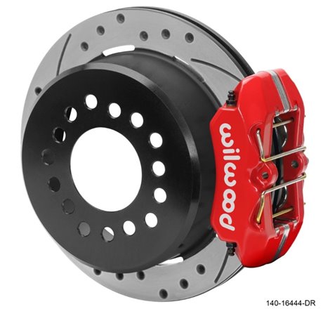 Wilwood Chevrolet 7-5/8in Rear Axle Dynapro Disc Brake Kit 11in Drilled/Slotted Rotor -Red Caliper