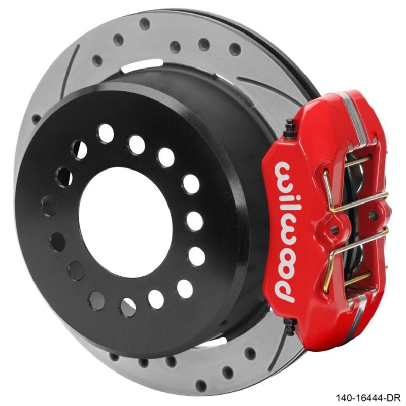 Wilwood Chevrolet 7-5/8in Rear Axle Dynapro Disc Brake Kit 11in Drilled/Slotted Rotor -Red Caliper