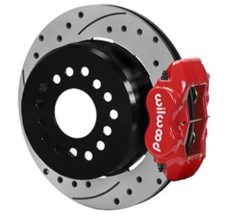 Wilwood Chevrolet 7-5/8in Rear Axle Dynalite Disc Brake Kit 12.19in Drill/Slot Rotor Red Caliper