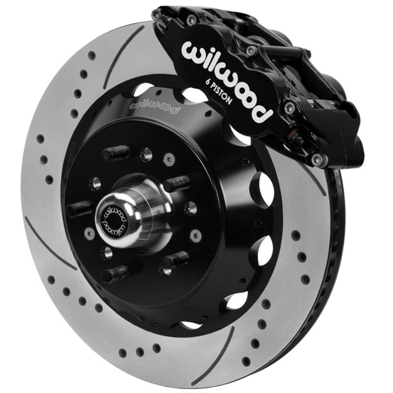 Wilwood 70-81 FBody/75-79 A&XBody FNSL6R Frt BBK 14in D/S Rtr Blk Calipers Use w/ Pro Drop Spindle