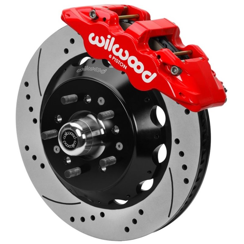 Wilwood 70-81 FBody/75-79 A&XBody AERO6 Frt BBK 14in D/S Rtr Red Calipers Use w/ Pro Drop Spindle