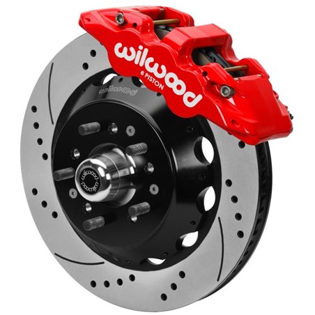 Wilwood 70-81 FBody/75-79 A&XBody AERO6 Frt BBK 14in D/S Rtr Red Calipers Use w/ Pro Drop Spindle