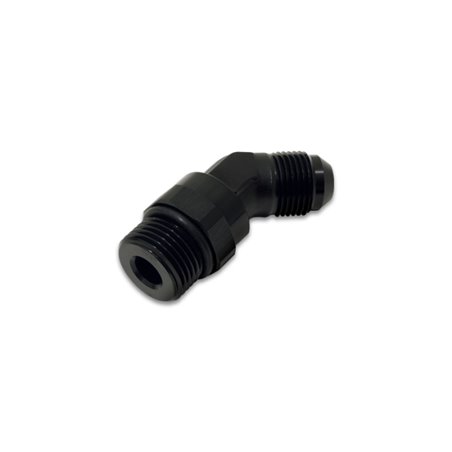 Vibrant -8AN Male to Male -8AN Straight Cut 45 Degree Adapter Fitting - Anodized Black