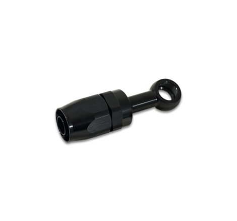 Vibrant -8AN Banjo Hose End Fitting for use with M12 or 7/16in Banjo Bolt - Aluminum Black