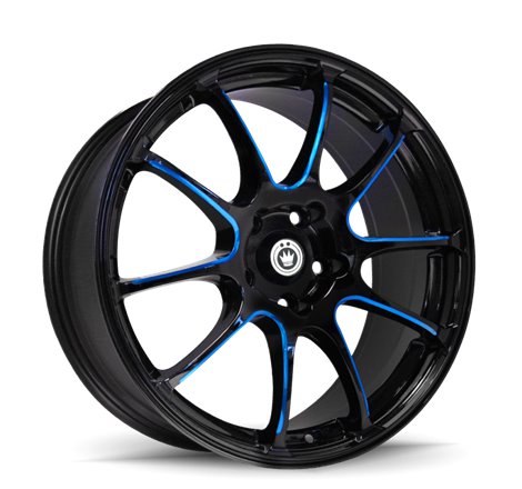 Konig Illusion 18x8 5x114.3 ET45 Black/Ball Cut Blue