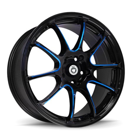 Konig Illusion 18x8 5x114.3 ET45 Black/Ball Cut Blue