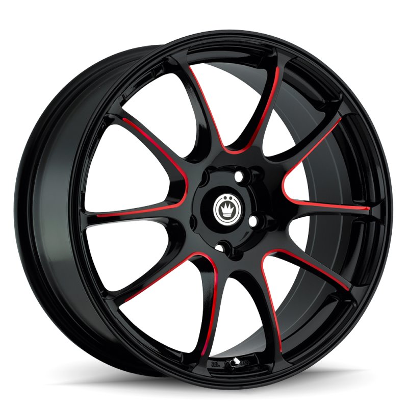 Konig Illusion 18x8 5x114.3 ET45 Black/Ball Cut Red