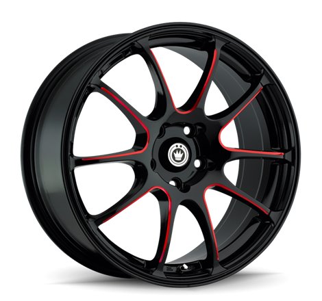 Konig Illusion 17x7 5x100 ET40 Black/Ball Cut Red