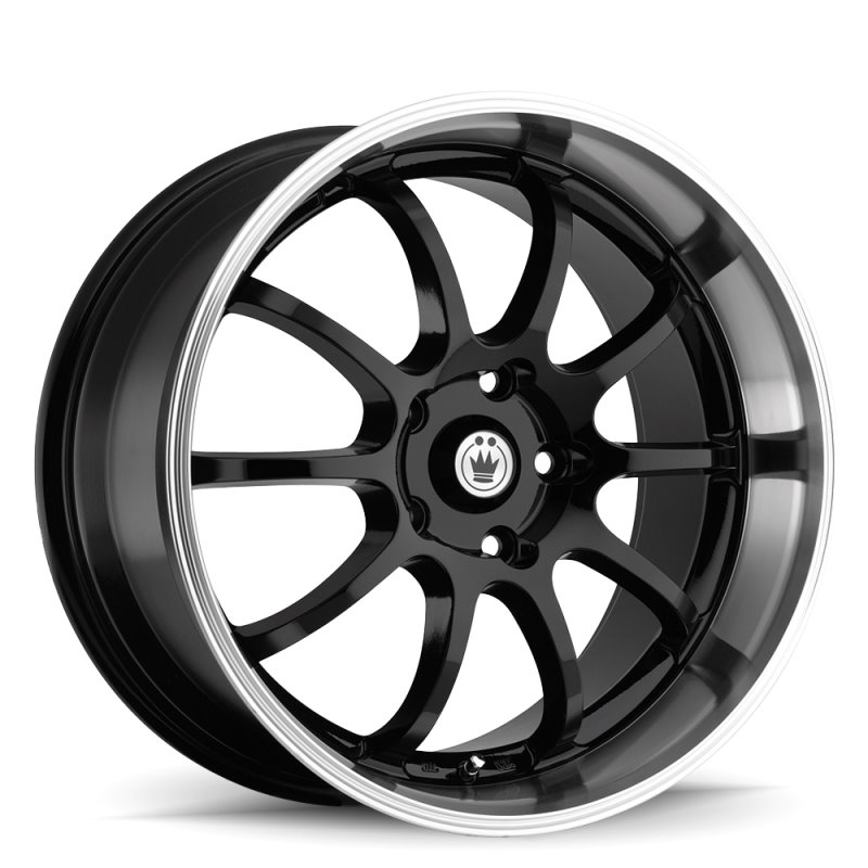 Konig Lightning 15x7 4x100 ET38 Black/Machine Lip