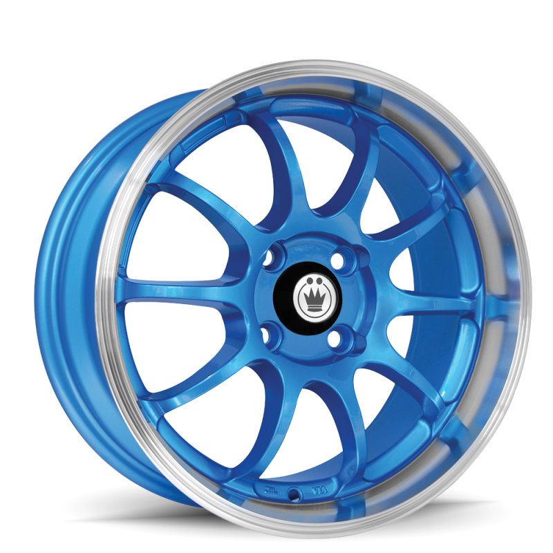 Konig Lightning 15x7 4x100 ET38 Blue/Machine Lip