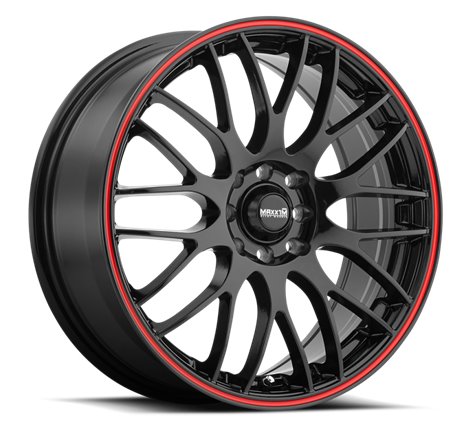 Maxxim Maze 18x7.5 10x100/114.3 ET45 Black/Red Stripe