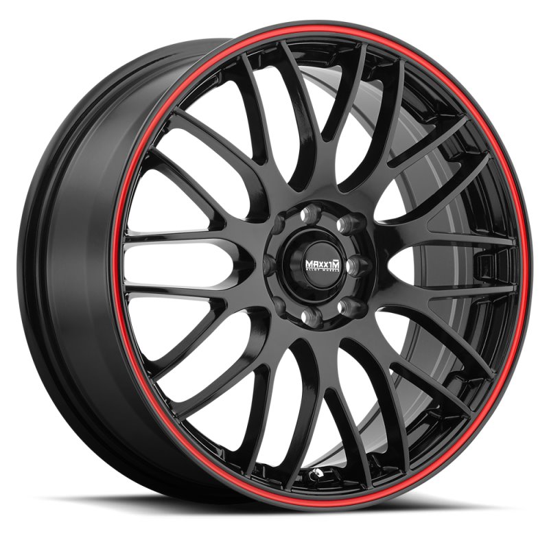 Maxxim Maze 18x7.5 10x100/114.3 ET45 Black/Red Stripe