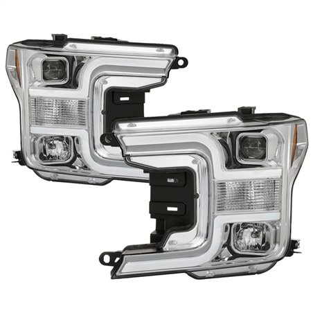 Spyder Signature Ford F150 18-19 (Halogen Model) Projector Headlights - Chrome (PRO-YD-FF15018-LB-C)