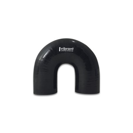 Vibrant 4 Ply Reinforced Silicone Elbow Connector - 3in ID x 4.25in Leg 180 Deg Elbow (BLACK)