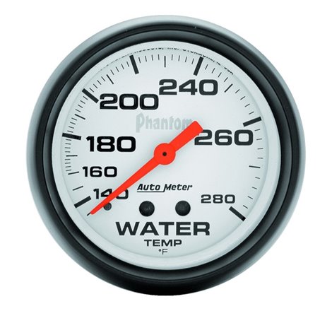 Autometer Phantom 66mm 140-280 Deg F Mechanical Water Temperature Gauge