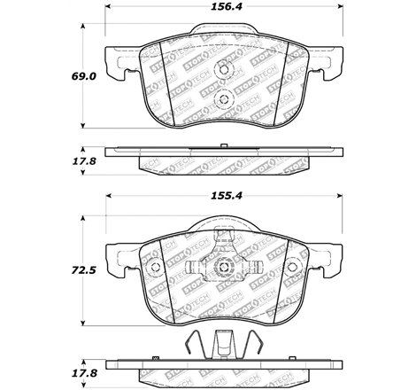 StopTech Street Select Brake Pads w/ Hardware Front - 01-09 Volvo S60